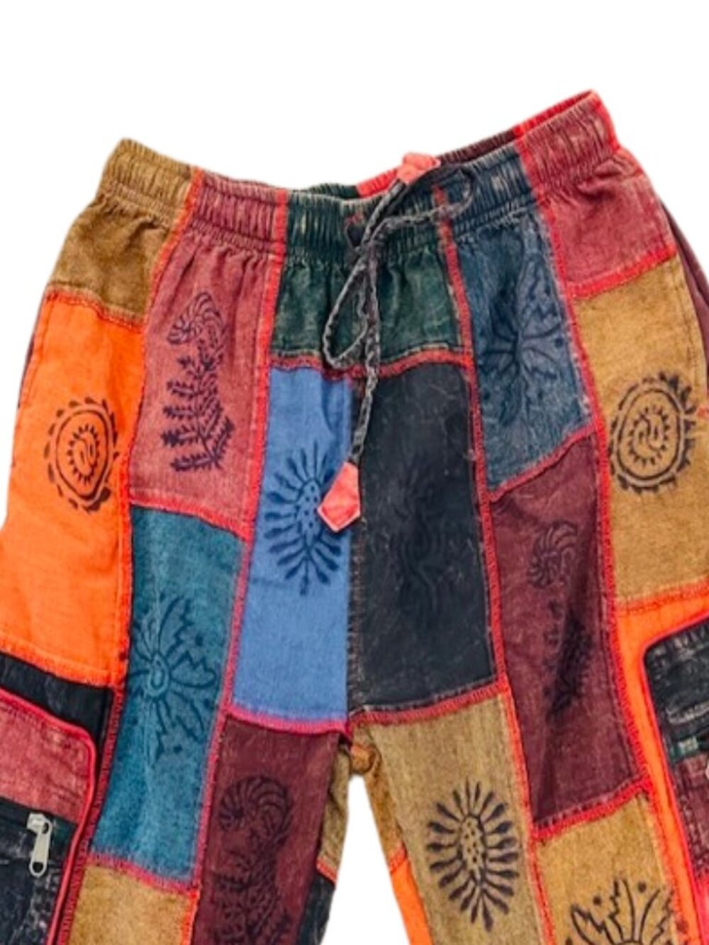 Vintage Mushroom Patchwork Harem Pants 100% Cotton Festival Boho Fairycore S/M - Picture 8 of 10